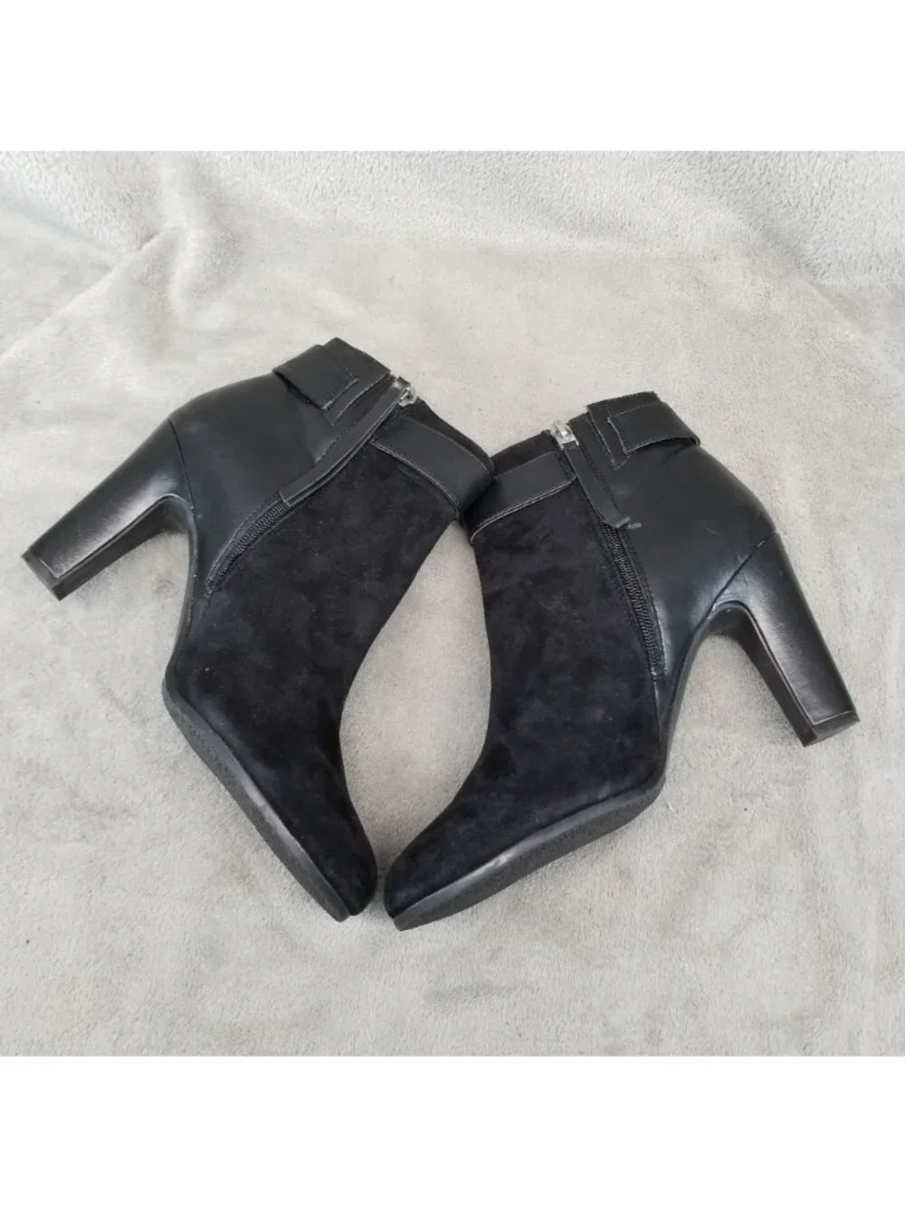 Sam Edelman Shoes Womens Size 9.5 Shaleigh Black Leather Zip Ankle Booties *Read